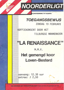 Tilburgs Mannenkoor La Renaissance - 19 feb 1984