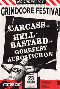 Carcass / Hellbastard / Gorefest / Acrostichon - 23 dec 1990